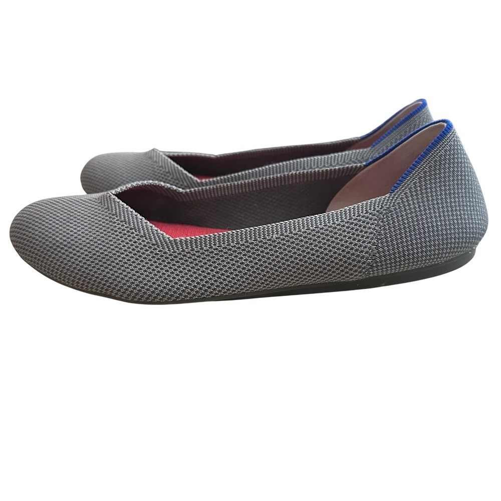 Rothy's The Flat 9.5 Charcoal Gray Round Toe Knit Ballet Flats Office Casual - Picture 6 of 11